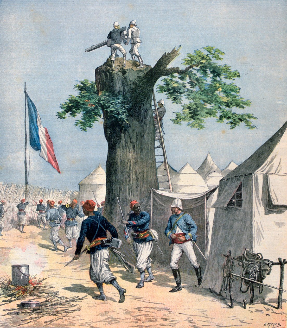 Haut-Nijer savunması, Fransız Sudanı, 1891 by Henri Meyer