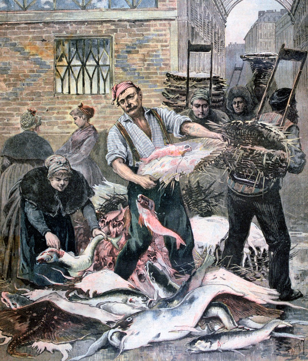 Balık pazarı, Paris, 1893 by Henri Meyer