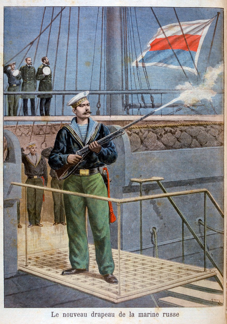 Rus donanmasının yeni bayrağı, 1898 by Henri Meyer
