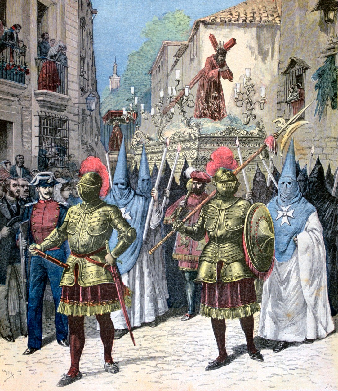 Hayırlı Cuma alayı, Kutsal Hafta, Sevilla, 1891 by Henri Meyer