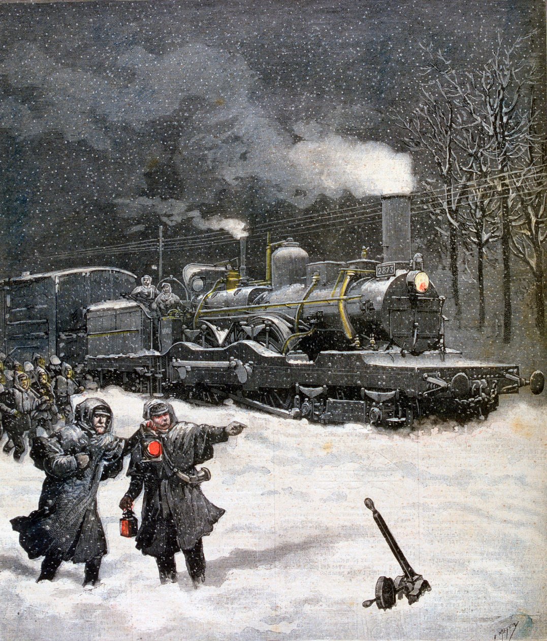 Kar tarafından engellenen tren, Fransa, 1892 by Henri Meyer