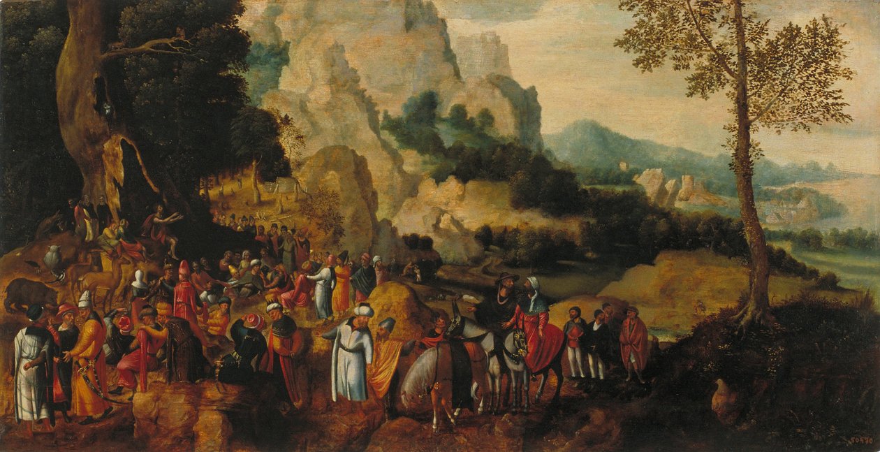 Vaftizci Yahya Vaazı ile Manzara by Henri Patinier de
