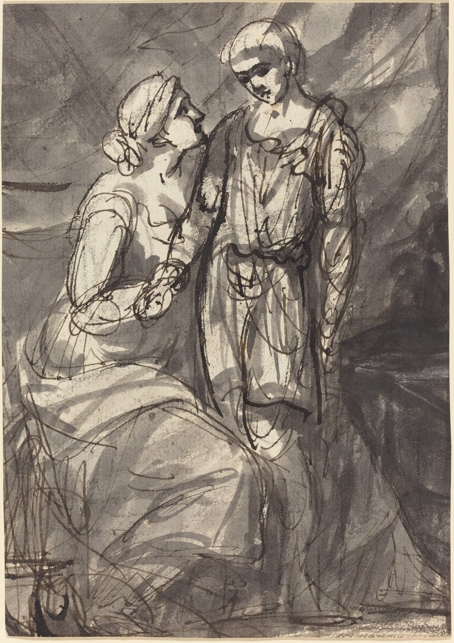 Klasik Elbiseli İki Figür by Henri Pierre Danloux