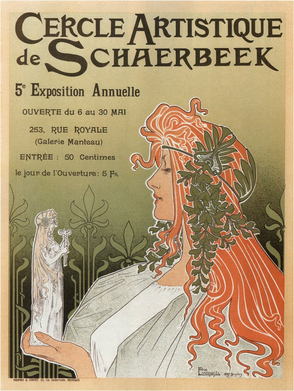 Schaerbeek Sanat Kulübü, 5. yıllık gösteri, 1897 by Henri Henri Antoine Théodore Livemont
