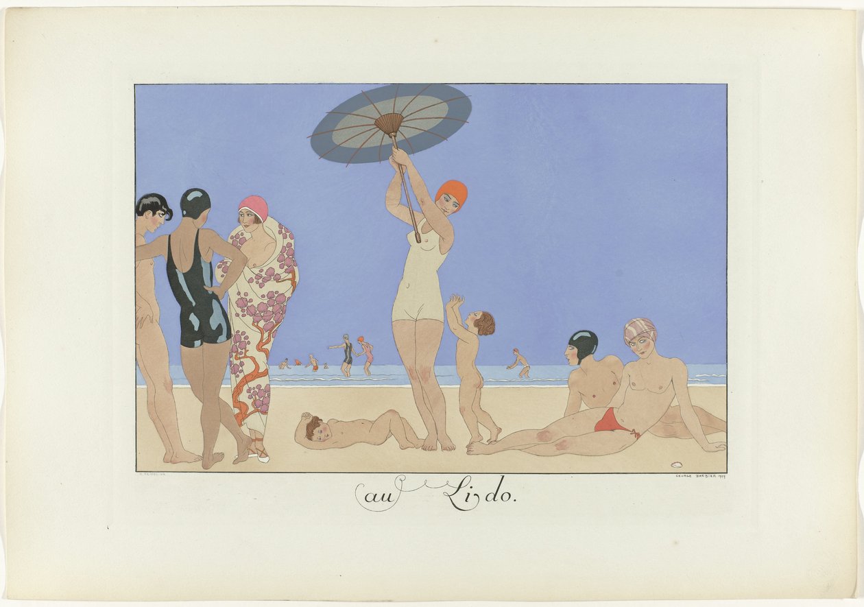 Lido'da. (nesne üzerindeki başlık) Günün Mutluluğu veya Moda Güzeller (dizi başlığı) by Henri Reidel