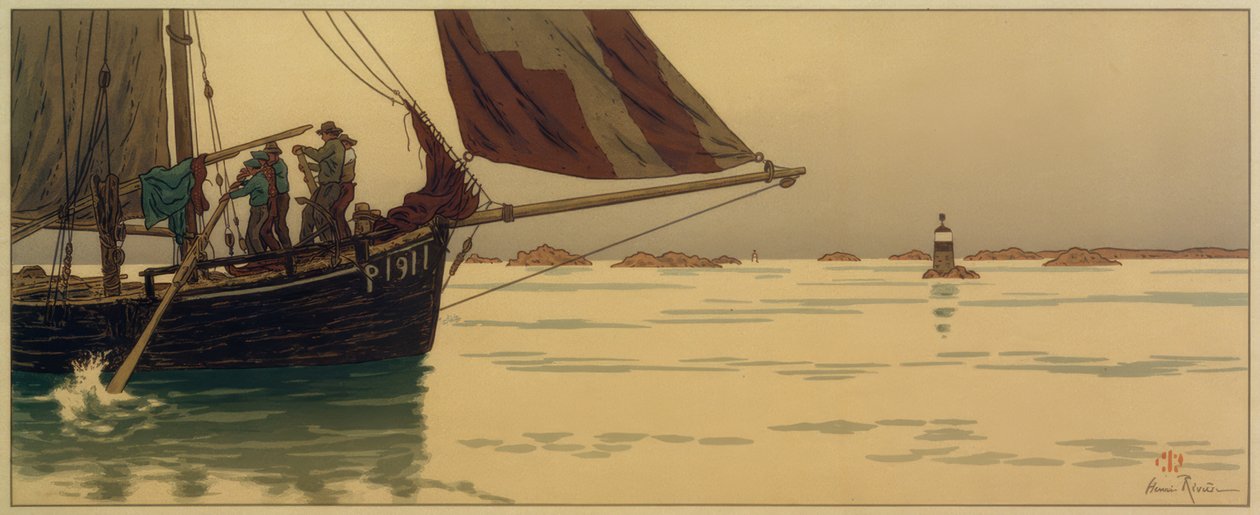 durgun bir denizde by Henri Rivière
