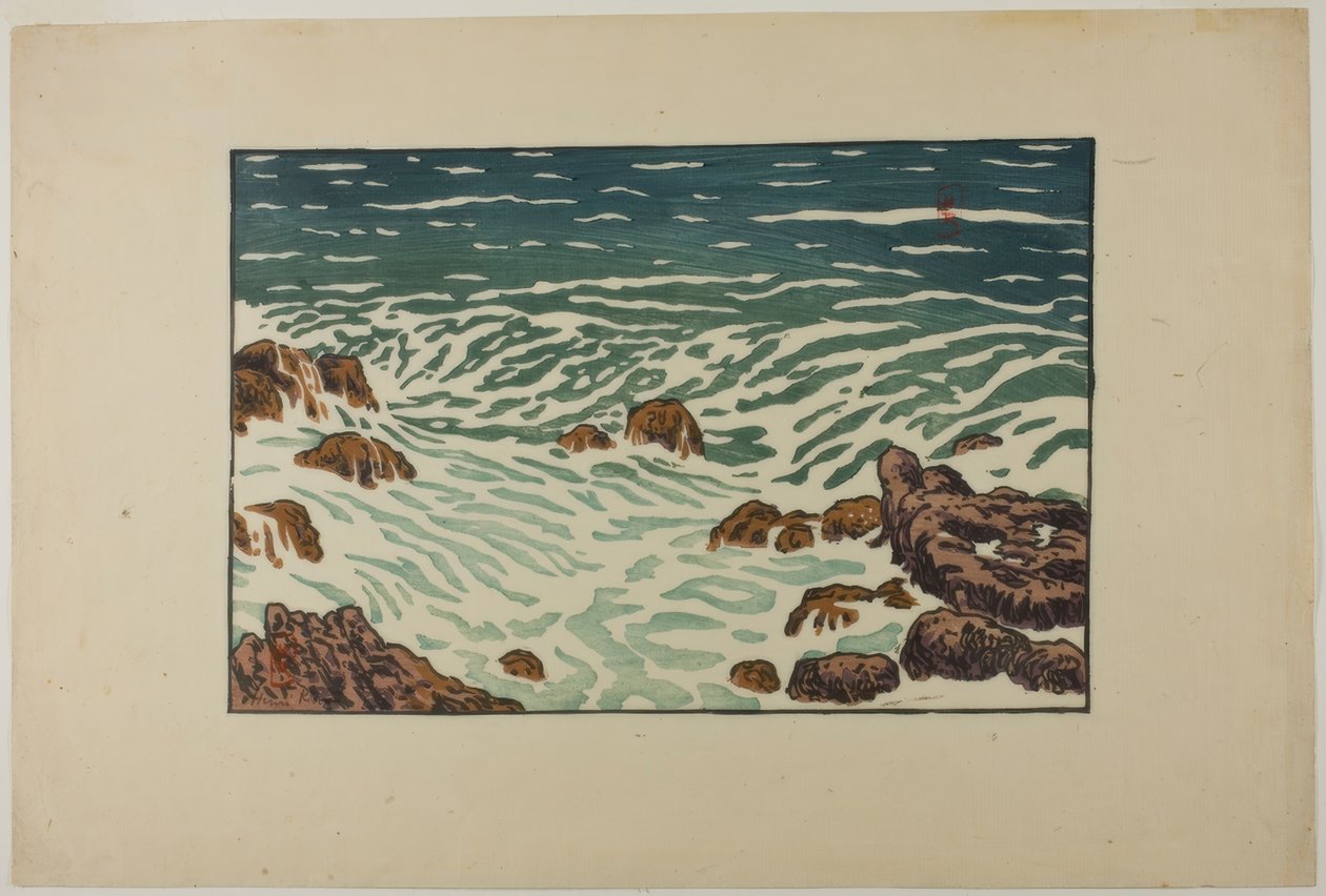 Küçük dalga yükseliyor, Pointe de la Haye by Henri Rivière