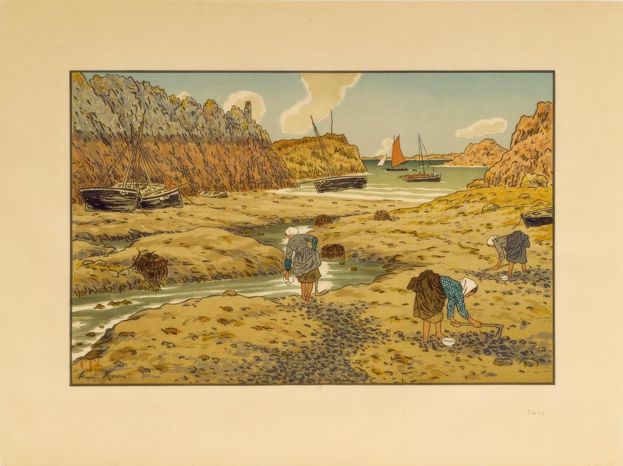 Düşük gelgitte Logivy Limanı by Henri Rivière