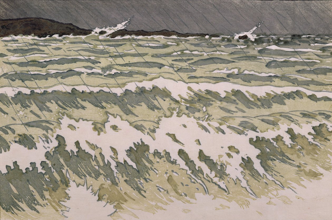 Denizde Yağmur (kağıt üzerine sulu boya) by Henri Rivière