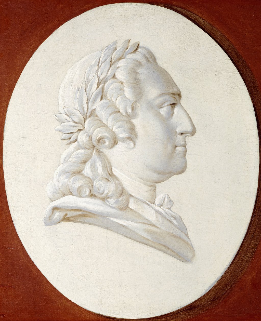 Kral Louis XV portresi, büstü boyu, Boyalı Oval, Trompe l