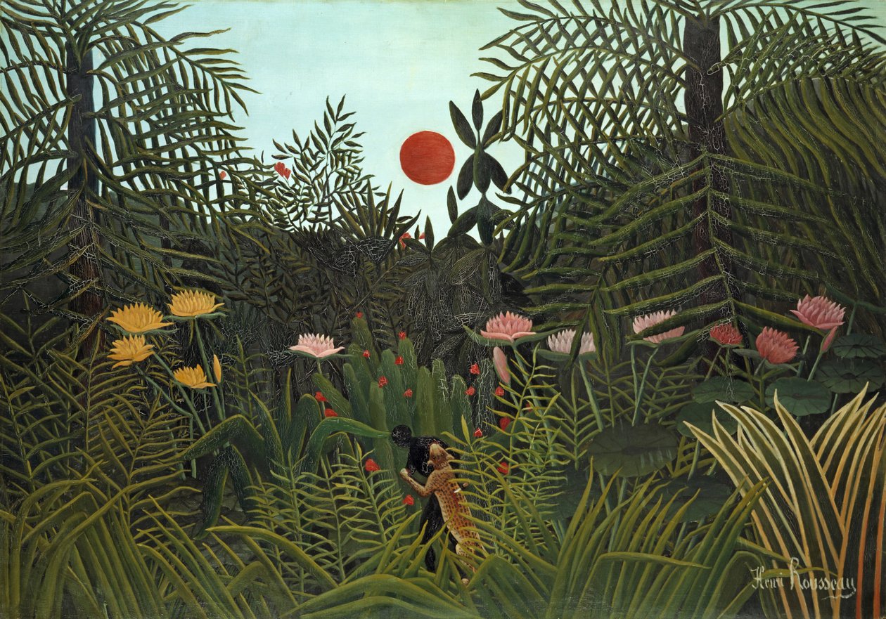 Bir Jaguar'ın Saldırısına Uğrayan Siyahi, 1910 by Henri Rousseau