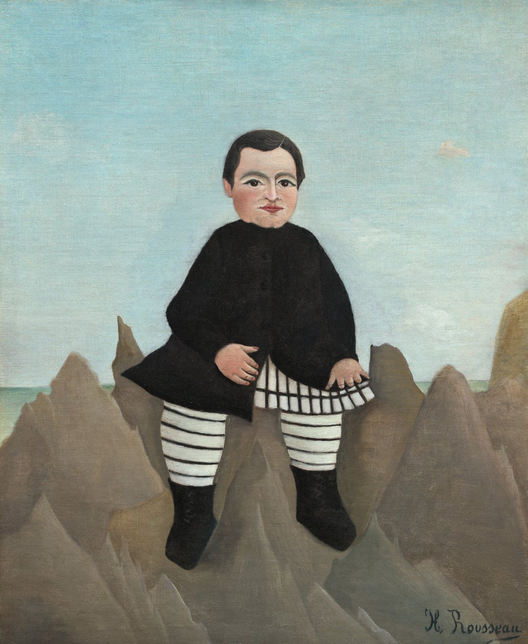 Kayaların Üzerindeki Çocuk by Henri Rousseau