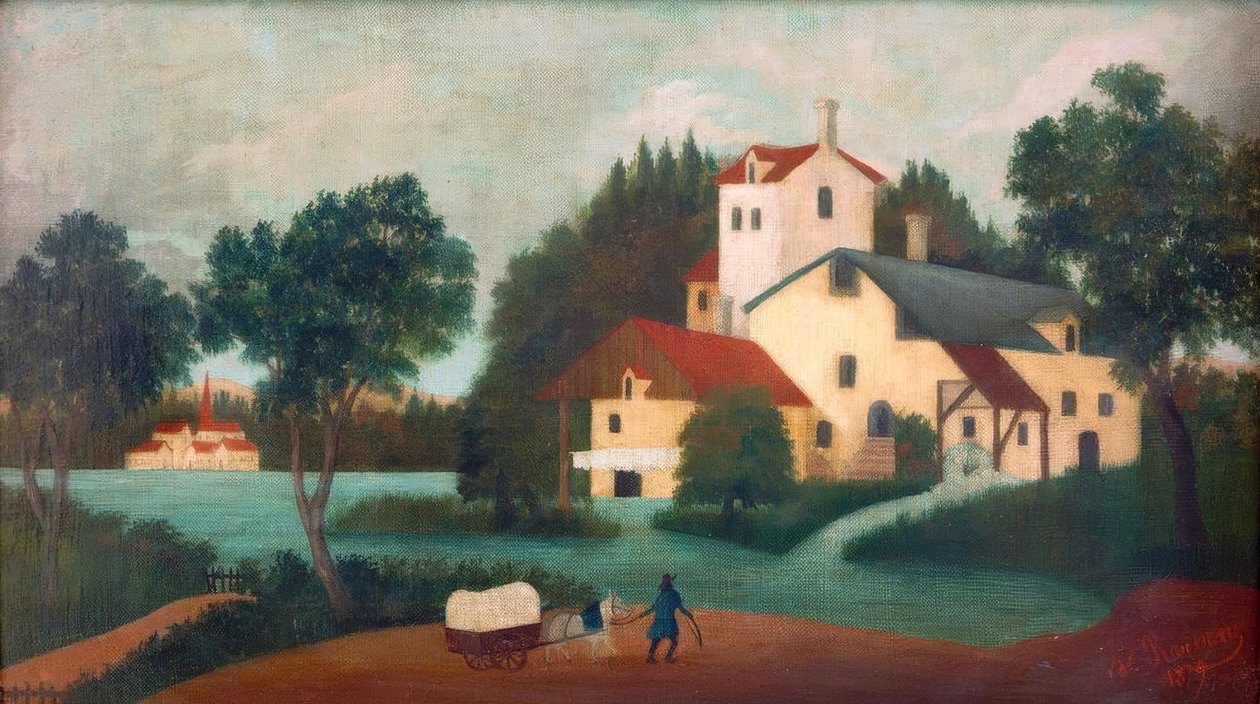 Değirmenin önündeki Hitch by Henri Rousseau