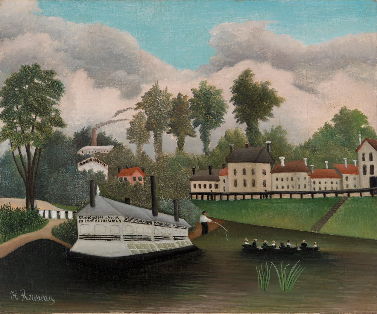 Pont de Charenton Çamaşır Teknesi by Henri Rousseau