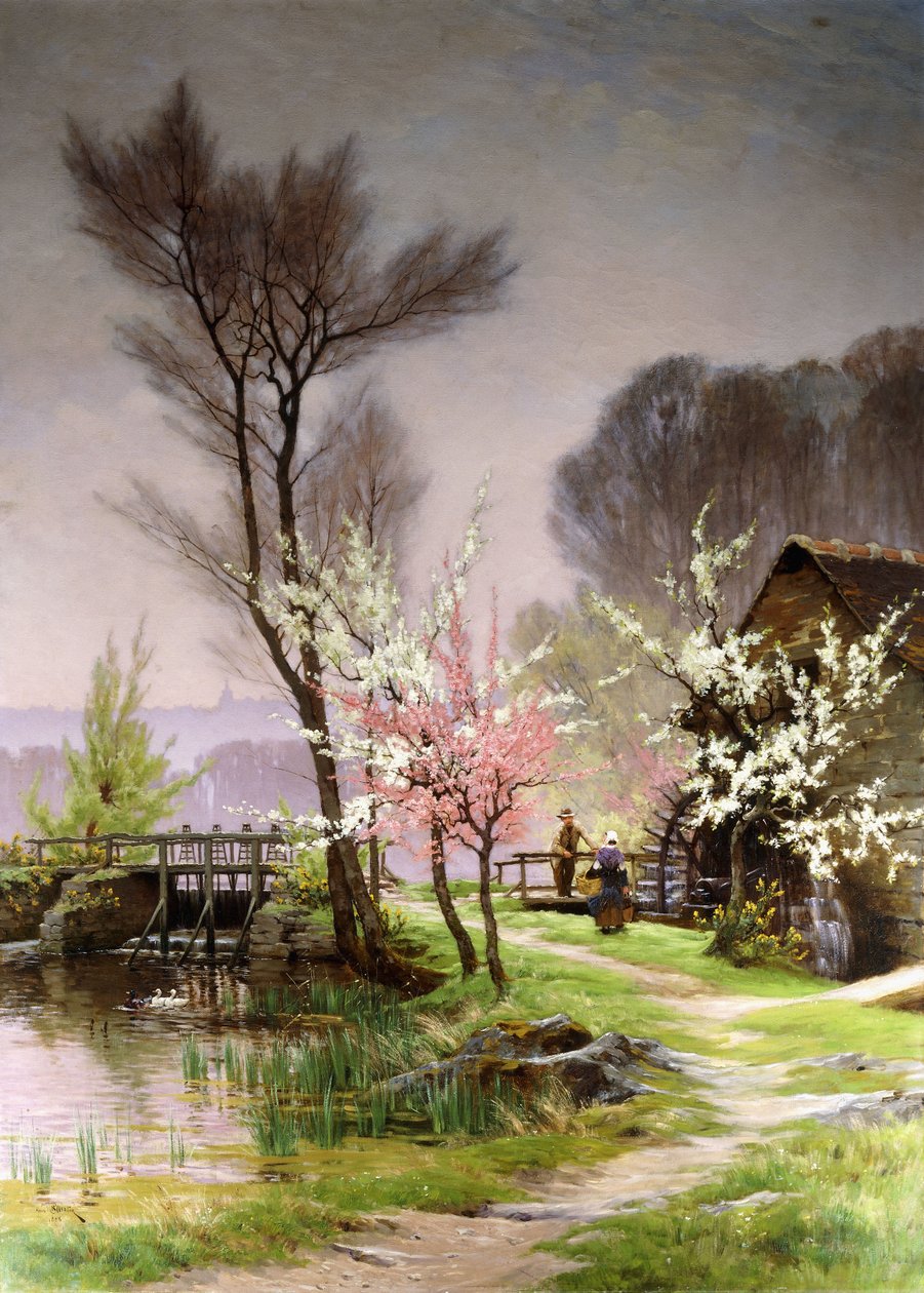 Su değirmeninde, Bahar by Henri Saintain