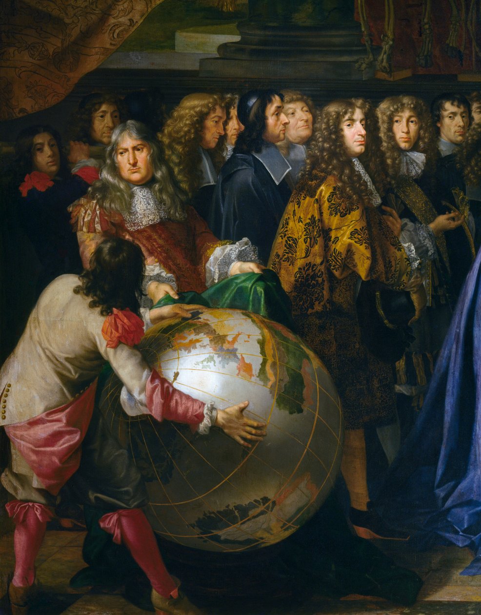 Dünya küresi, Jean-Baptiste Colbert'in Kraliyet Bilimler Akademisi Üyelerini 1667'de XIV. by Henri Testelin
