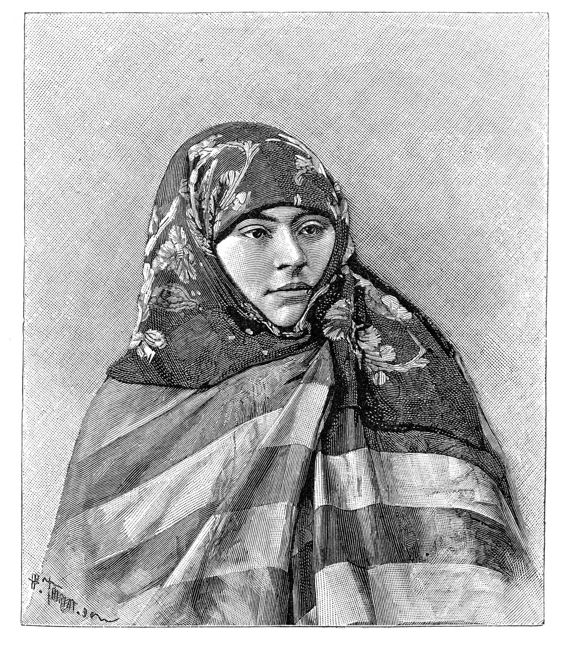 Brussalı bir kadın, Türkiye, 1895. by Henri Thiriat