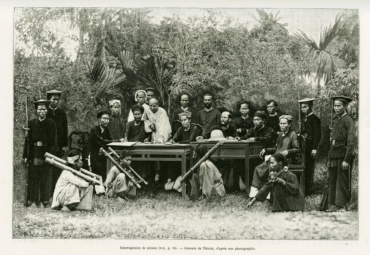 Korsanların sorgulanması. Bir fotoğraftan sonra, Thiriat tarafından, 1884