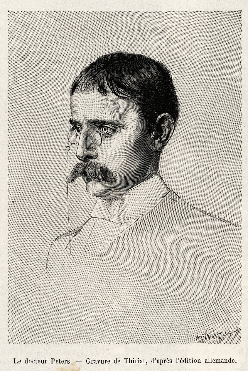 Carl Peters (1856-1918) Alman kaşif portresi. Doktor Peters (1856-1918) tarafından “Au secours d