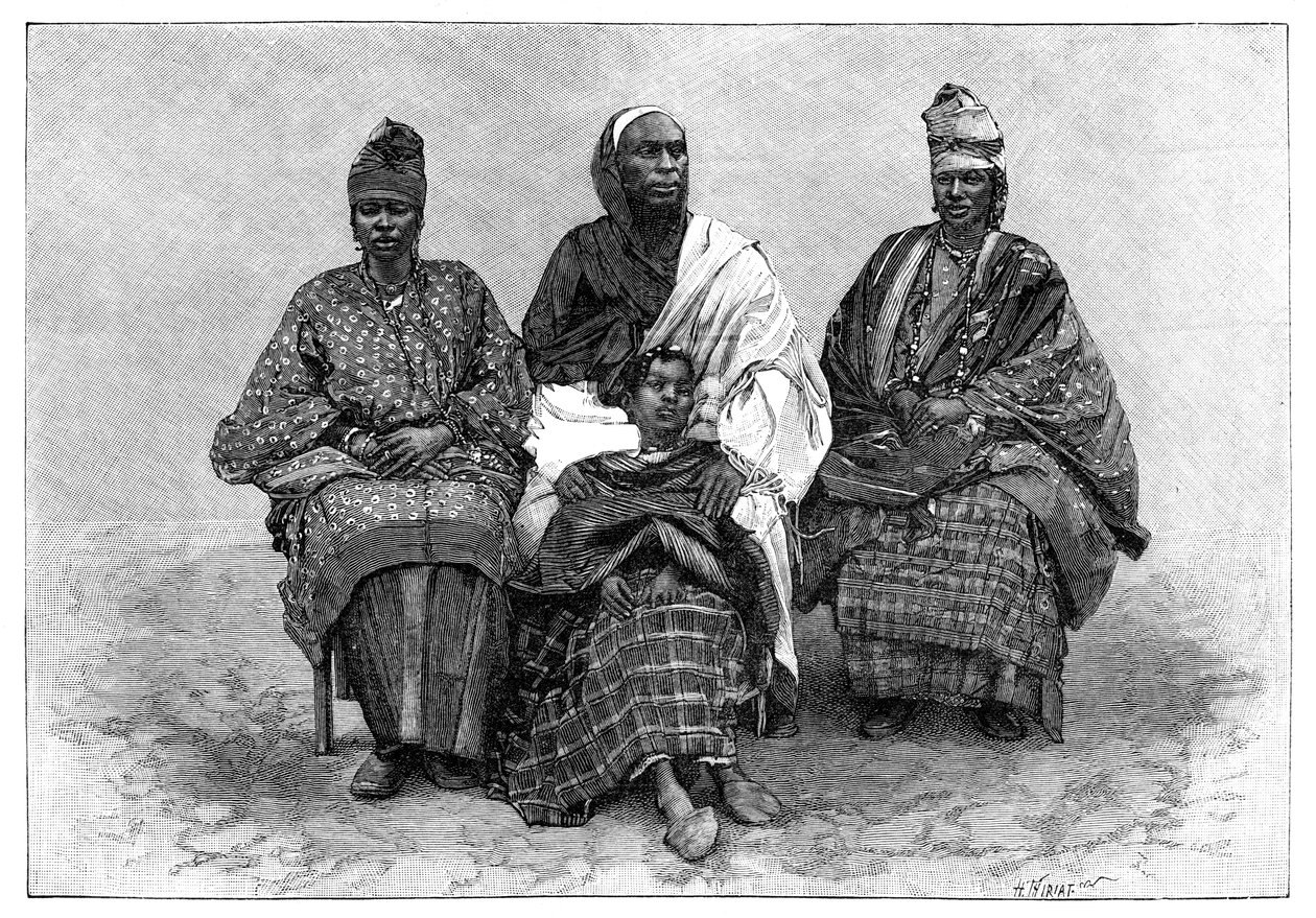 Toucouleur Tipleri, Tercüman Alpha Sega ve Kızkardeşleri, 19. yüzyıl sonu. by Henri Thiriat
