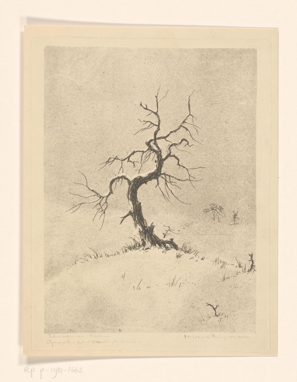 Yalnız Ağaç (nesnedeki orijinal başlık) by Henri Verstijnen (signed by artist)