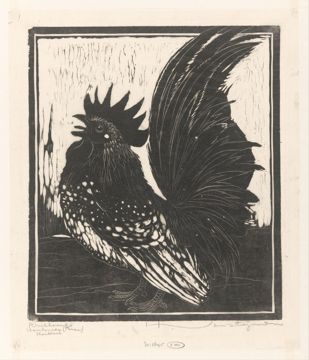 Krielhaantje (nesne üzerindeki orijinal başlık) by Henri Verstijnen (signed by artist)