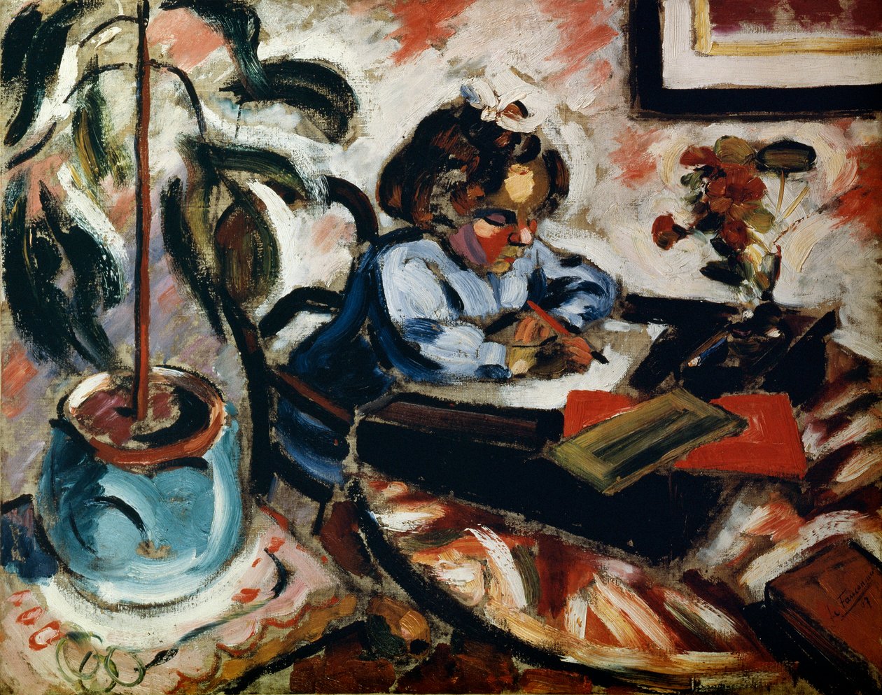 Küçük Bir Kız Öğrenci, 1907. by Henri Victor Gabriel Le Fauconnier