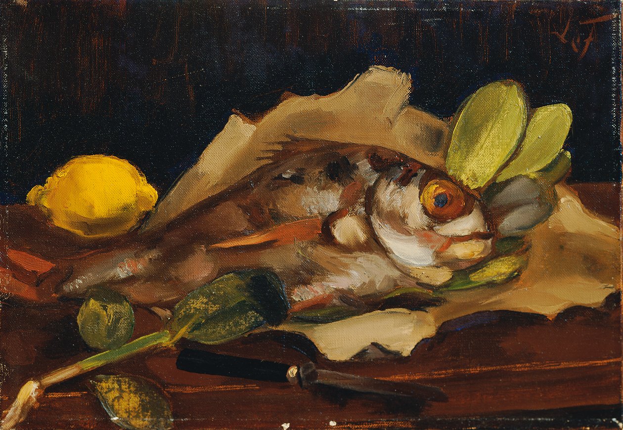 Limonlu balık natürmort by Henri Victor Gabriel Le Fauconnier