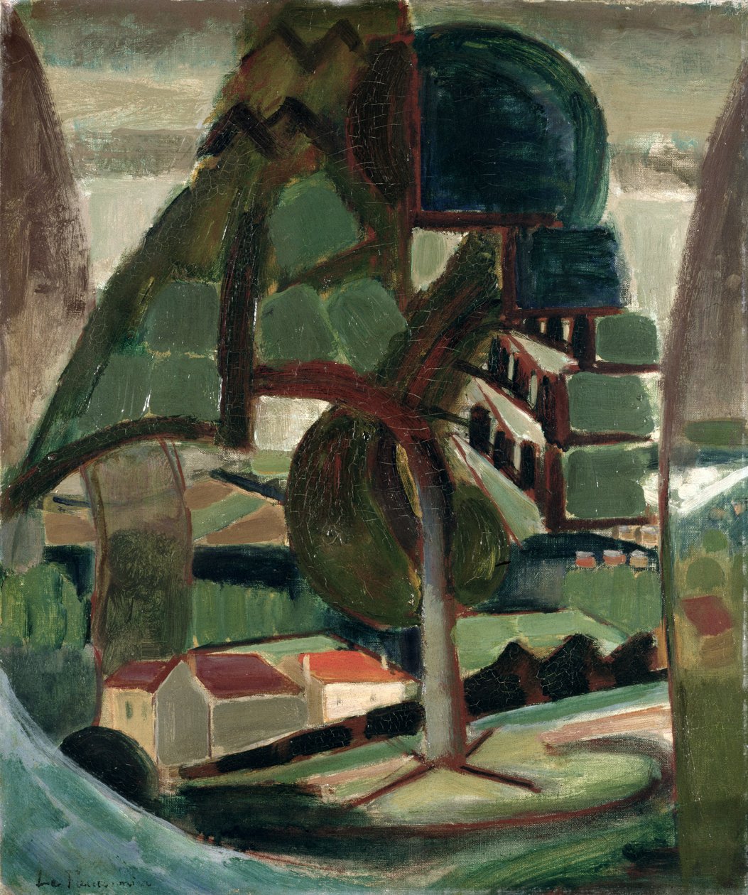 Meulon-Hardricourt#39;ta Manzara by Henri Victor Gabriel Le Fauconnier