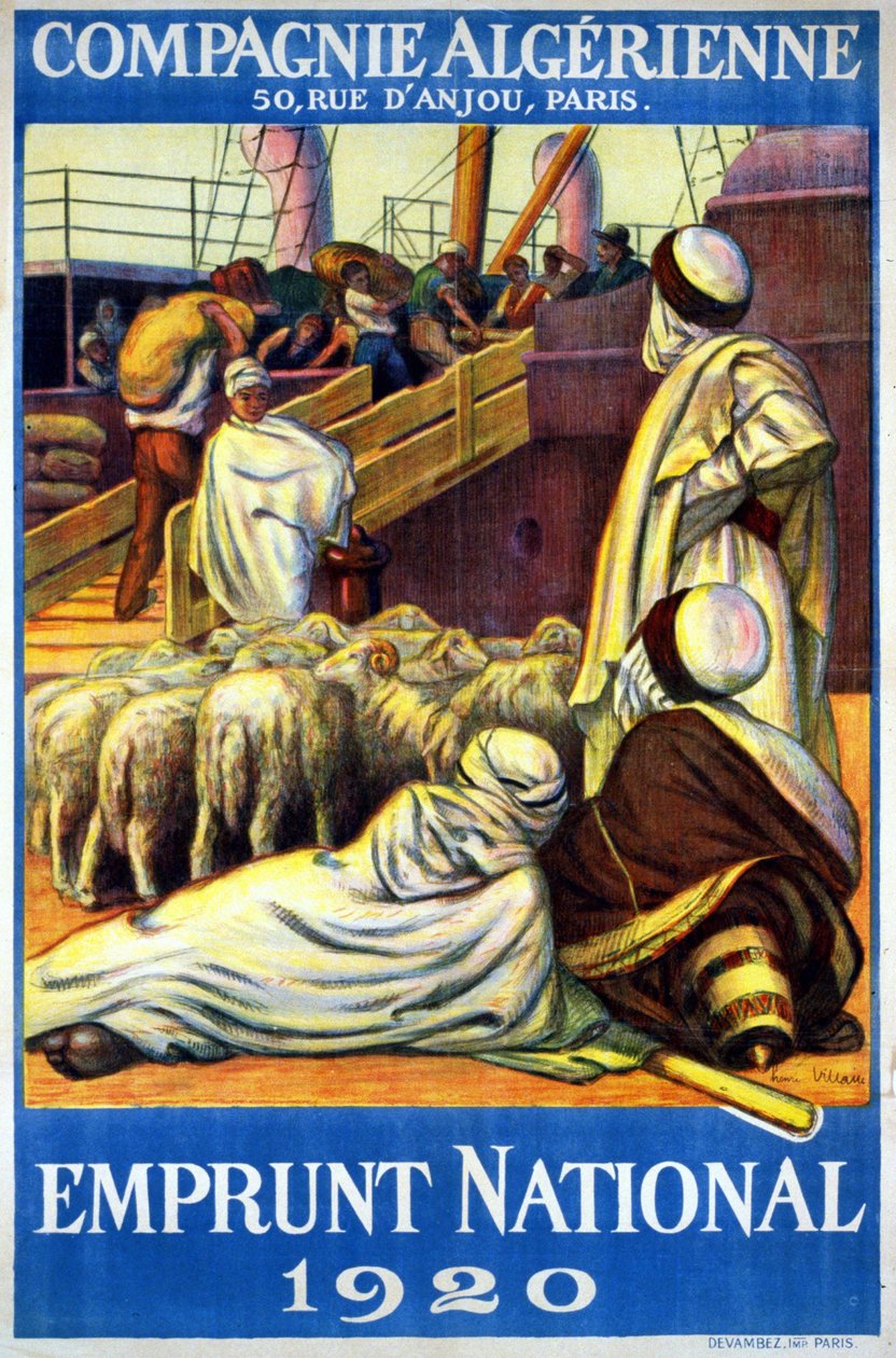 Cezayir Şirketi “” Ulusal Borçlanma Afişi by Henri Villain