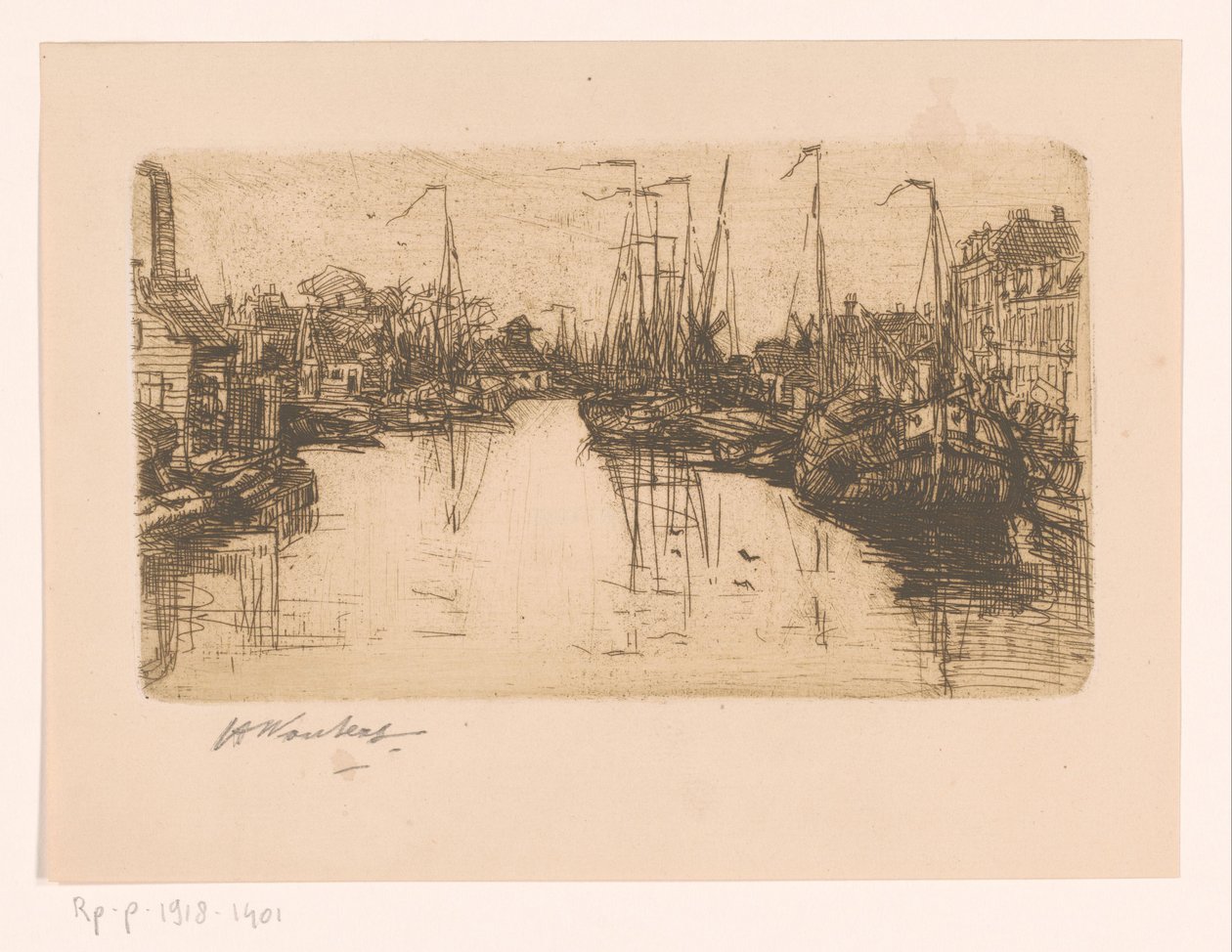 şehir kanalı by Henri Wouters (signed by artist)