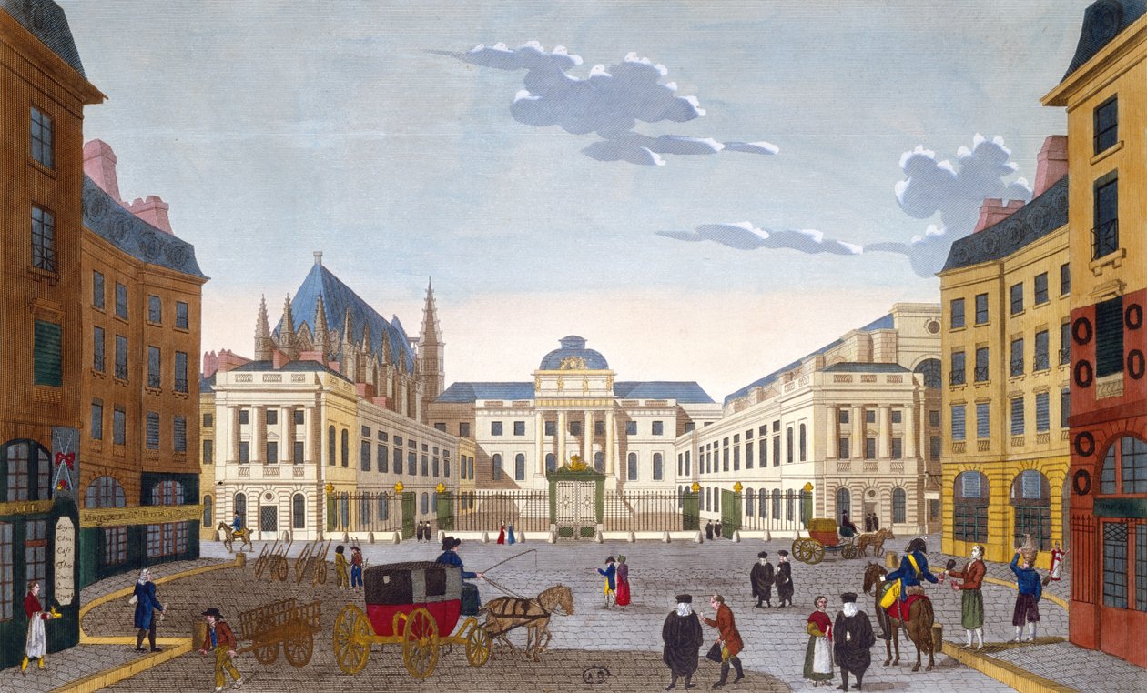 Adalet Sarayı, c.1815-20 (renkli gravür) by Henri after Courvoisier Voisin