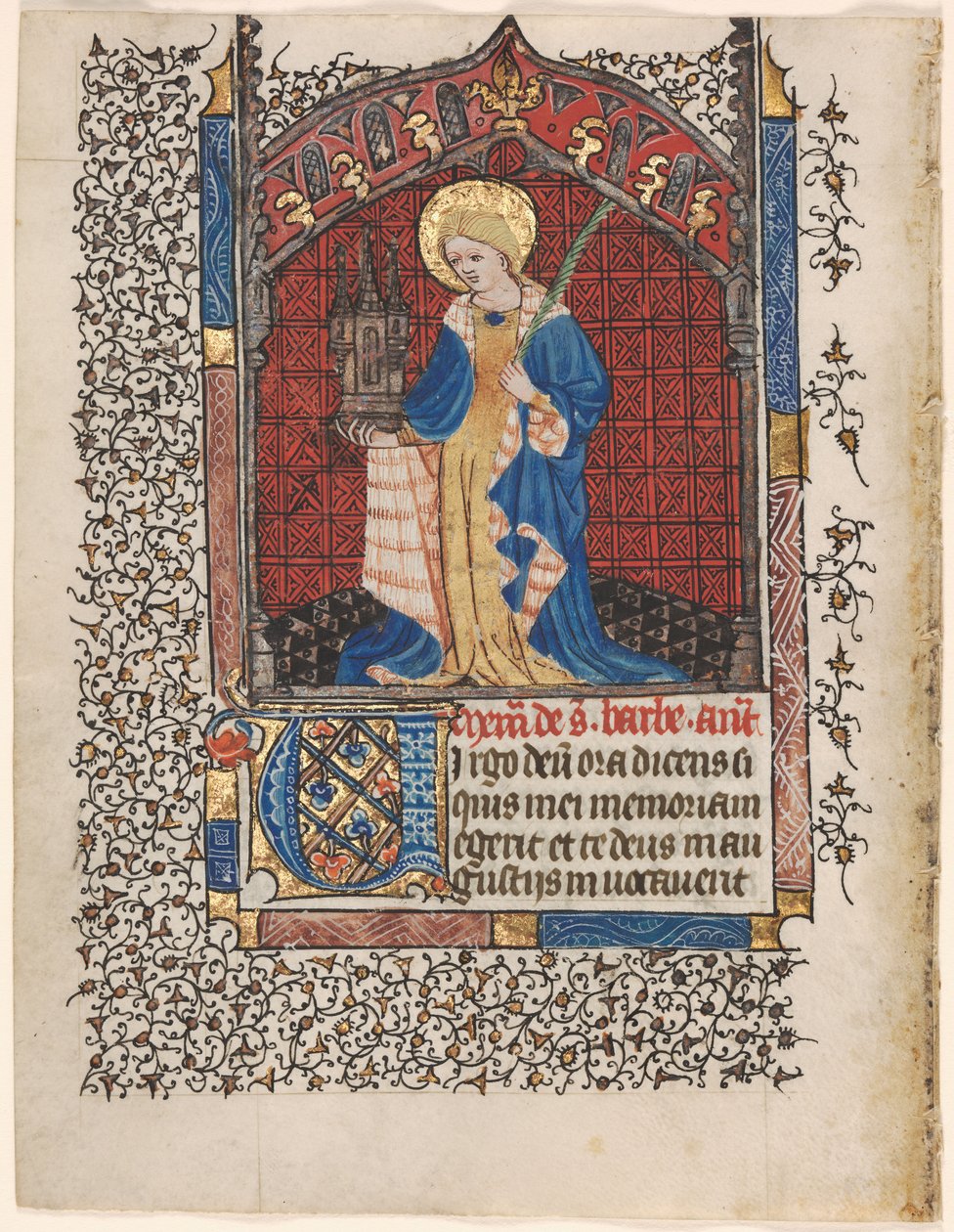 Bir Saatler Kitabından Yaprak: St. Barbara (6'dan 6 Kesilmiş Yaprak) by Henri d