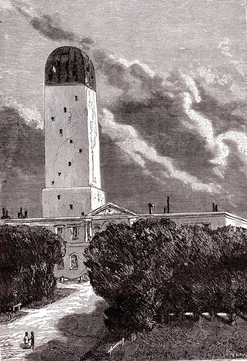 Cambridge Gözlemevi, Jules Verne'in "Dünyadan Ay'a" adlı eseri by Henri de (after) Montaut