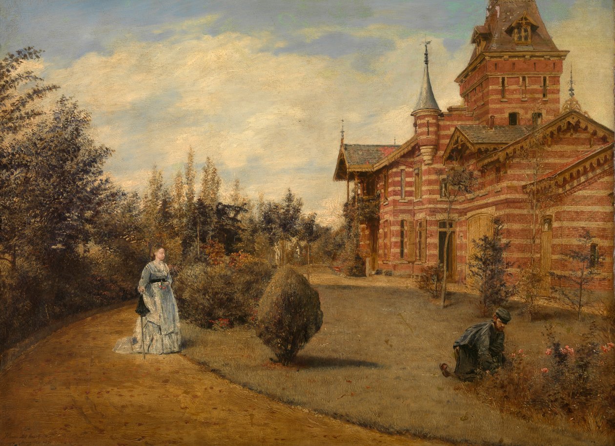 Gustave Coûteaux Kır Evi (panel üzerine yağlıboya) by Henri de Braekeleer