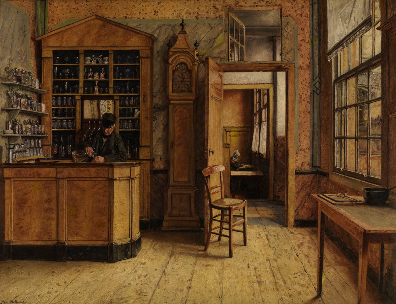 Anvers'teki The Old Inn 'Het Loodshuis' (tuval üzerine yağlı boya) by Henri de Braekeleer