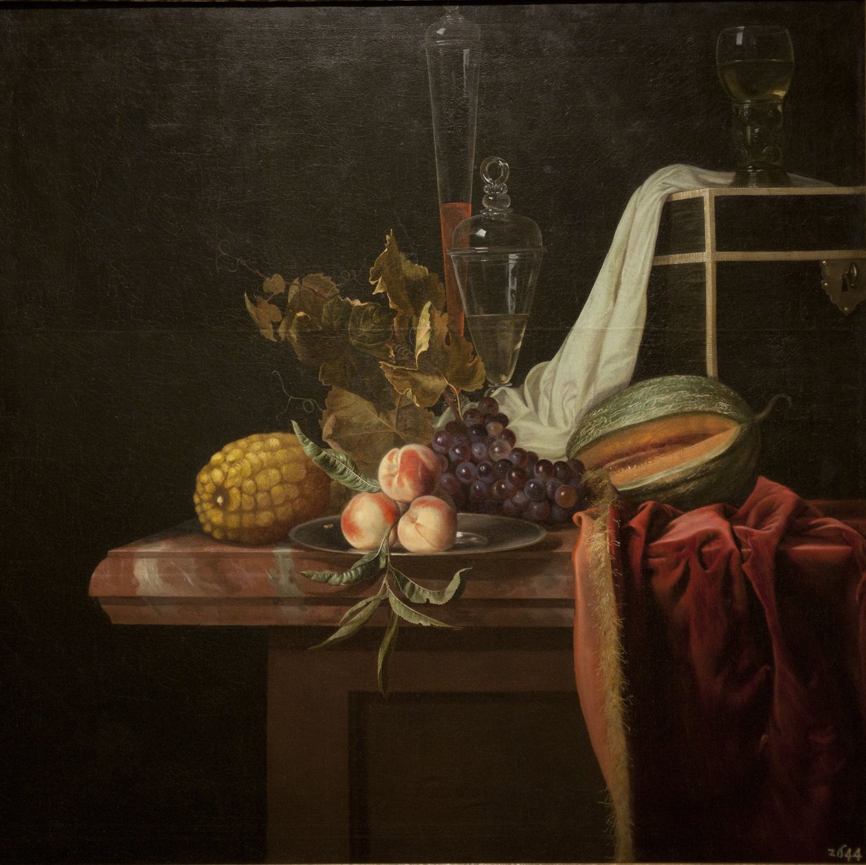 Cam ve meyvelerle natürmort, 1675 civarı by Henri de Fromantiou
