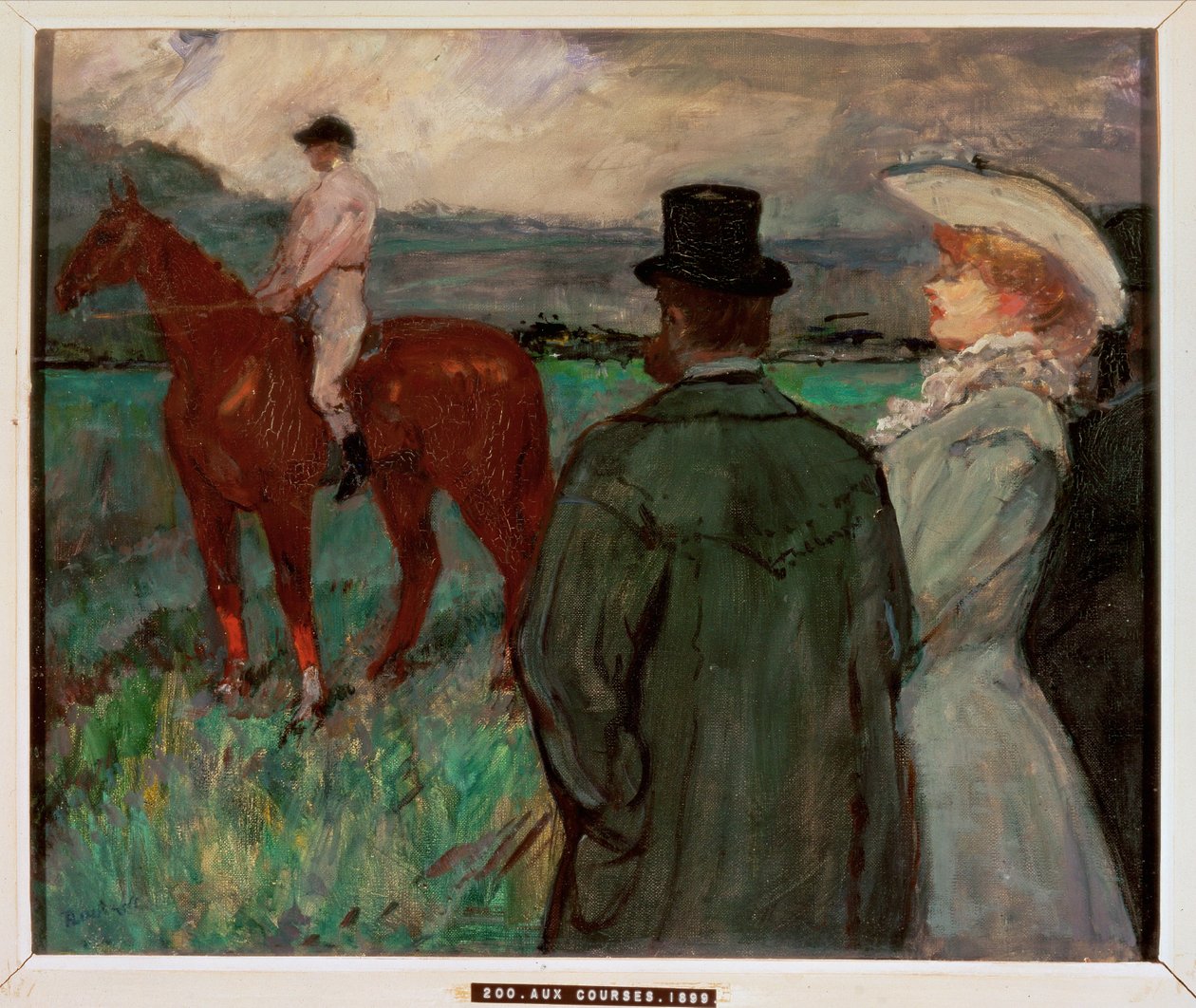 Yarışlarda (tuval üzerine resim) by Henri de Toulouse-Lautrec
