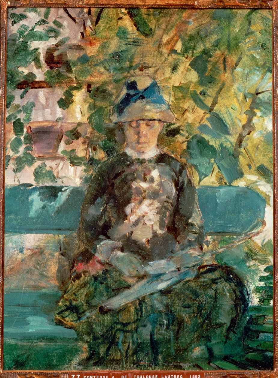 Kontes Adele-Zoe de Toulouse-Lautrec, sanatçının annesi by Henri de Toulouse-Lautrec