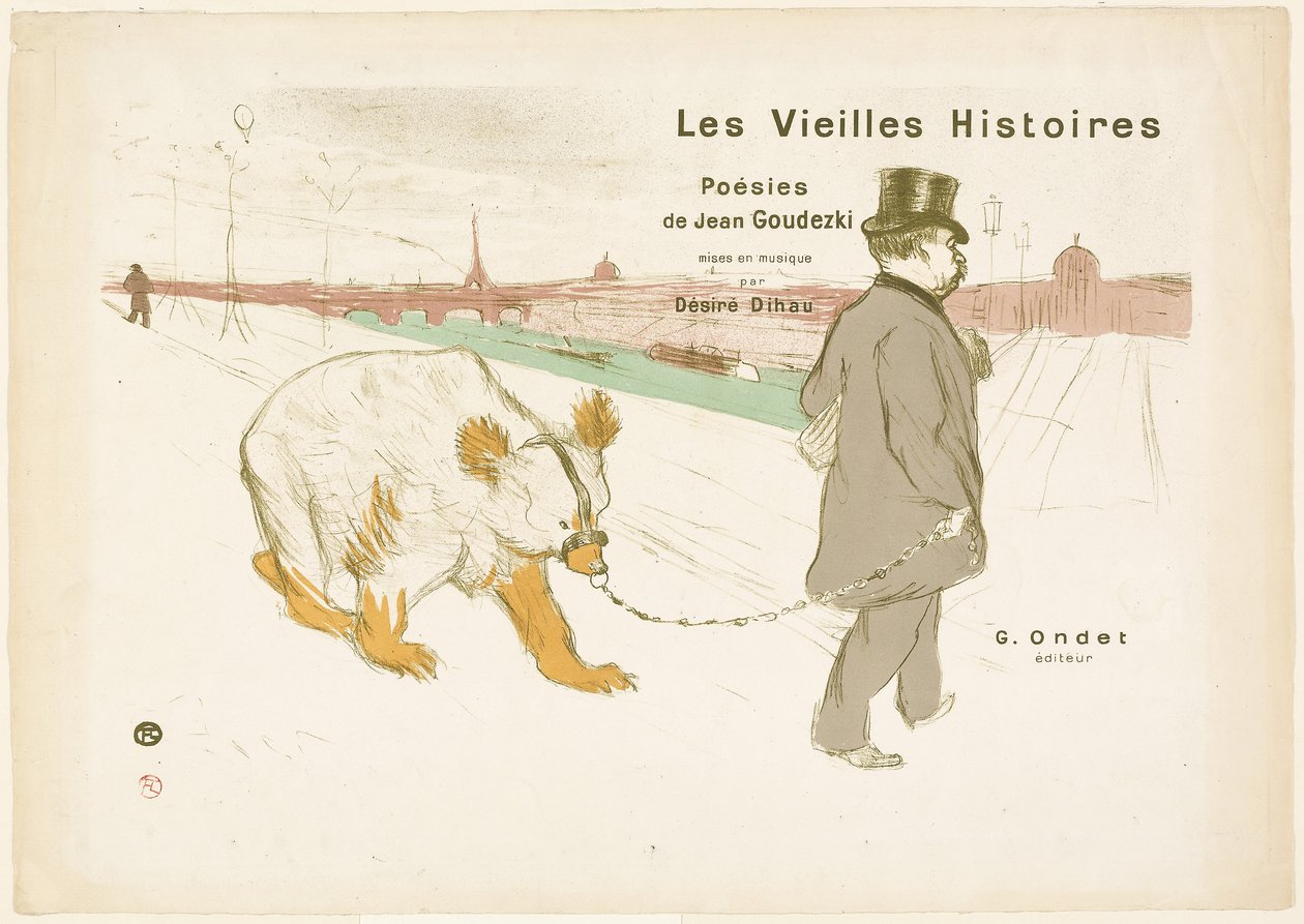 Les Vieilles Histoires'ın (Eski Hikayeler) Kapak ve Ön Parçası by Henri de Toulouse Lautrec