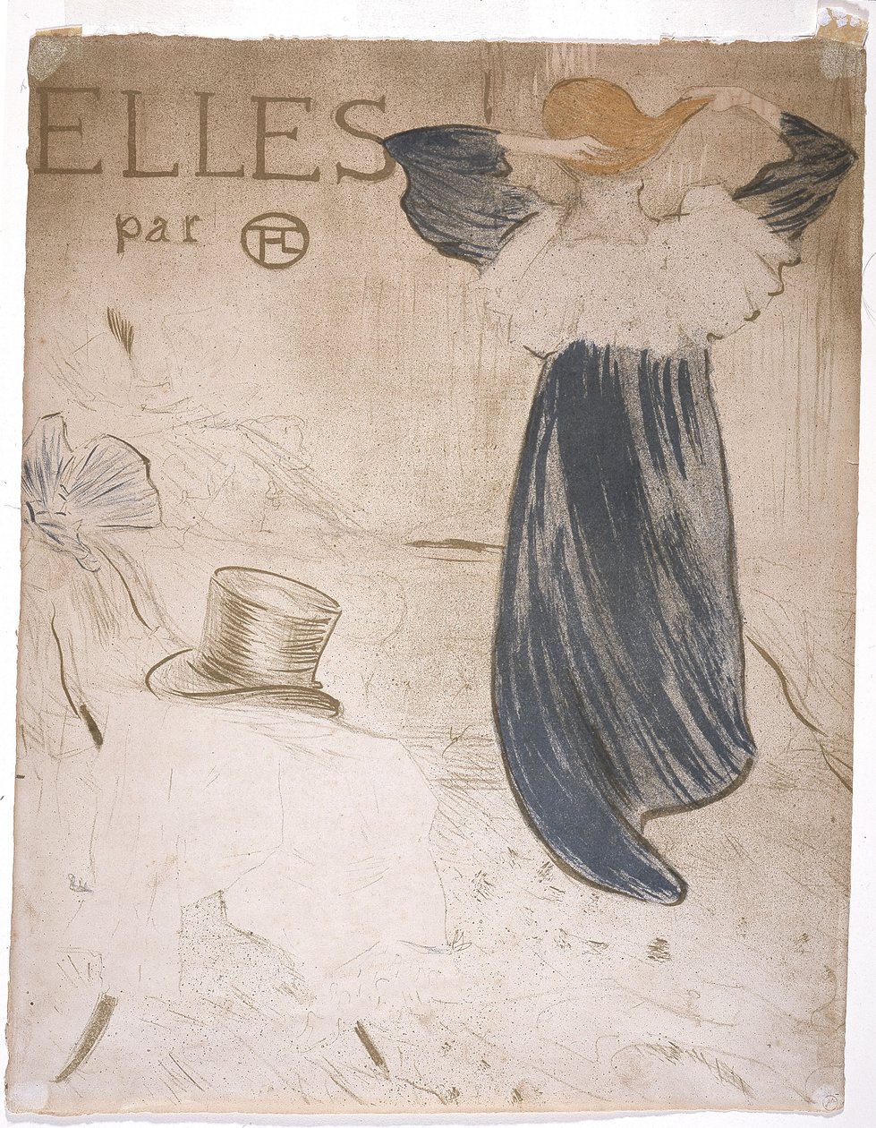 "Elles" için ön parça (renkli litografi) by Henri de Toulouse Lautrec