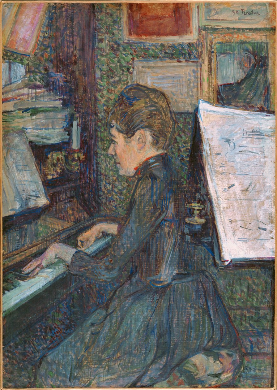 Bayan Dihau Piyanoda ... by Henri de Toulouse-Lautrec
