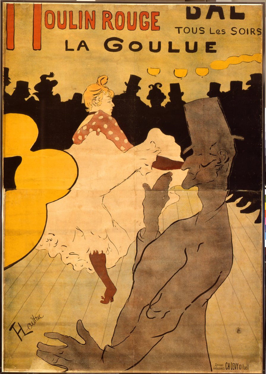 Moulin Rouge-La Goulue (renkli litografi) by Henri de Toulouse Lautrec