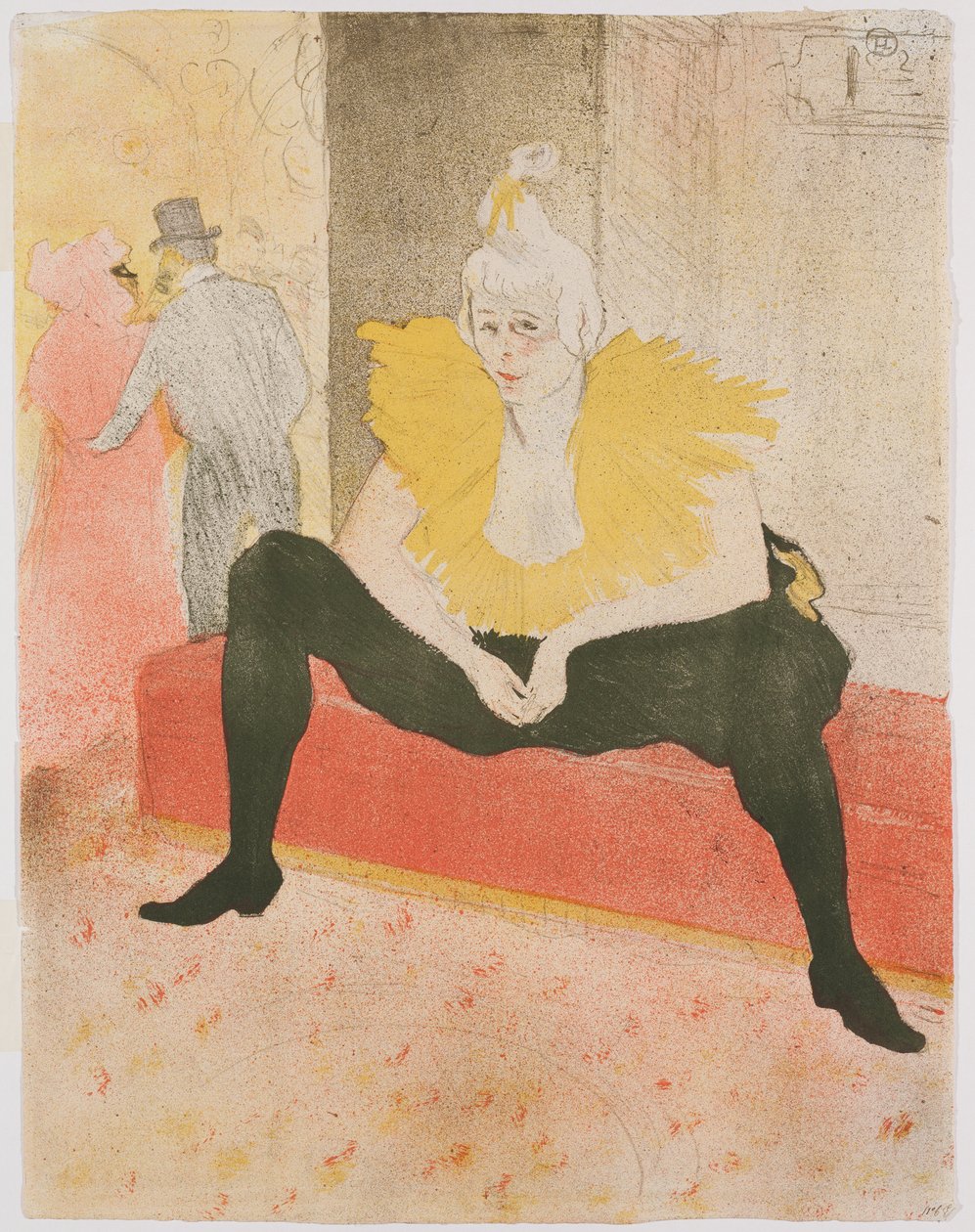 Oturan Kadın Palyaço (Mlle Cha-U-Kao) by Henri de Toulouse Lautrec