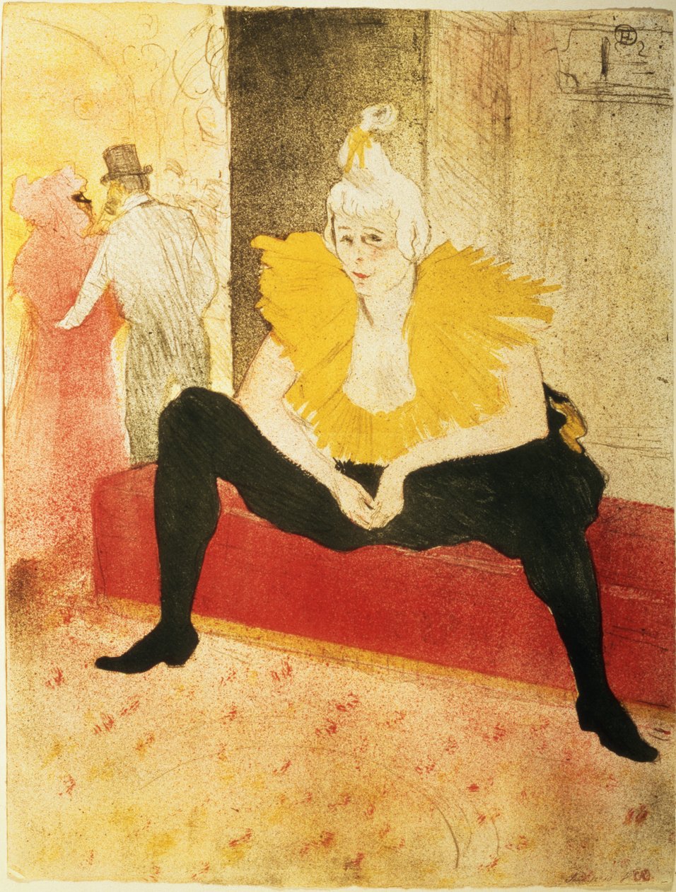 Oturan Kadın Palyaço, Mlle. Cha-U-Kao by Henri de Toulouse Lautrec