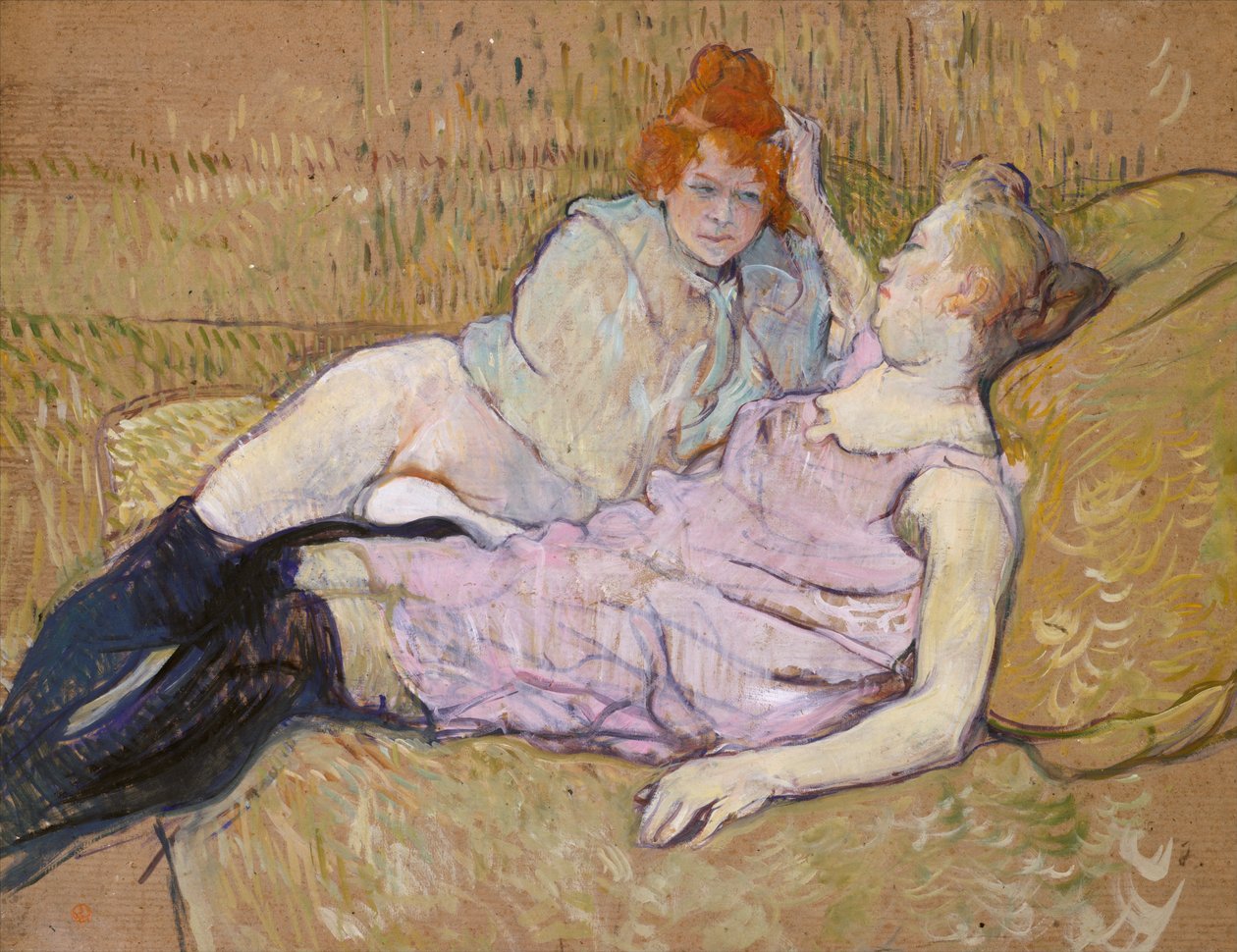 Kanepe, c.1894-96 (karton üzerine yağlı boya) by Henri de Toulouse Lautrec