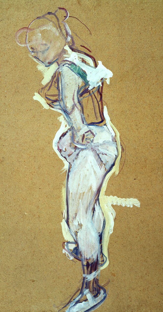 Trapez sanatçısı gömleğini ayarlama by Henri de Toulouse Lautrec