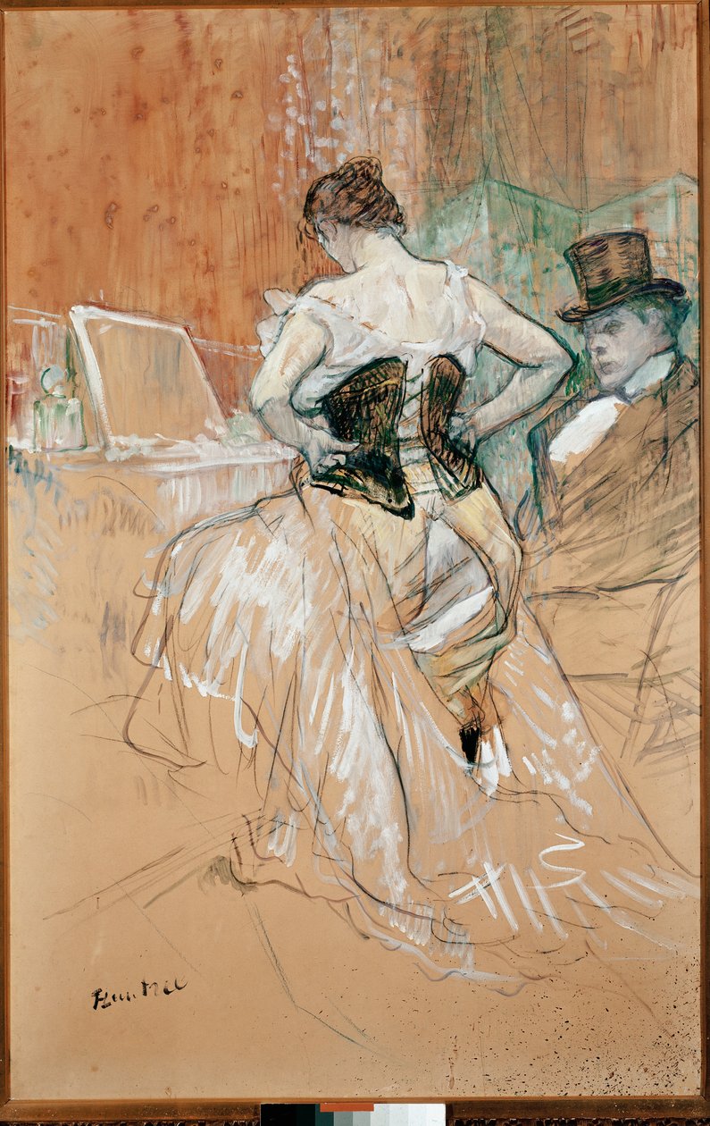 korseli kadın by Henri de Toulouse Lautrec