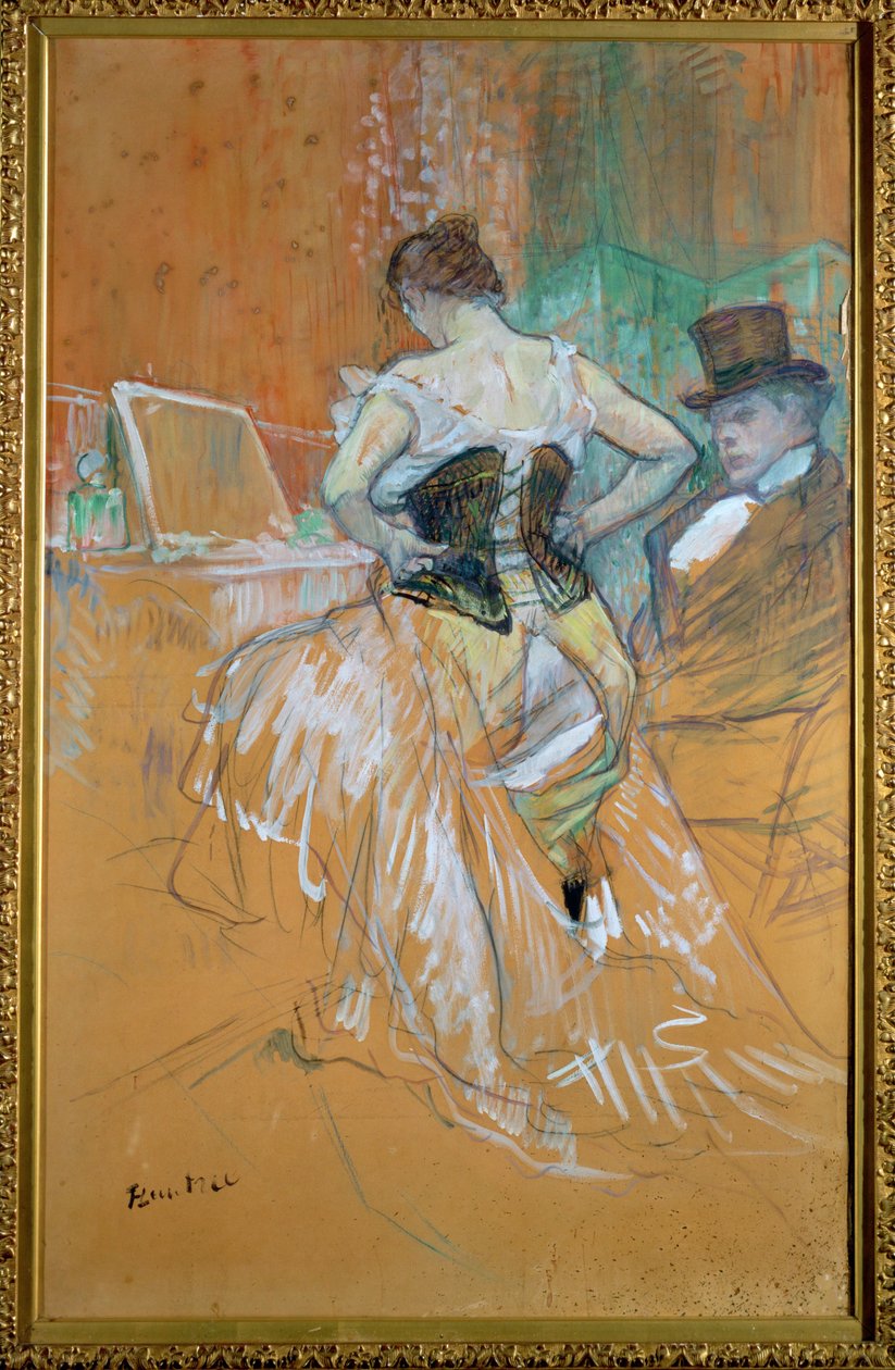 Korse giyen kadın, Elles için bir çalışma by Henri de Toulouse-Lautrec