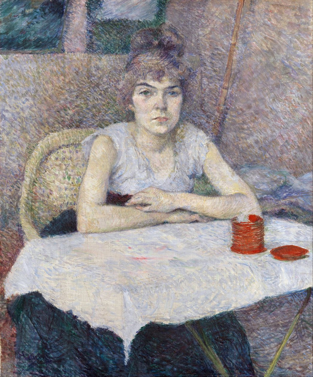 Bir masada genç kadın by Henri de Toulouse Lautrec